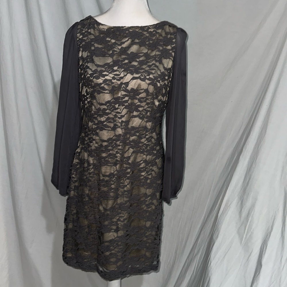 gray & taupe Eliza J long sleeve knee length dress size 10P